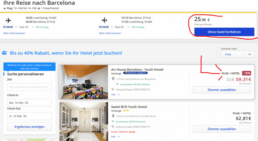 Flug und Hotel Barcelona - nur 59,31€ | Günstigster Deal